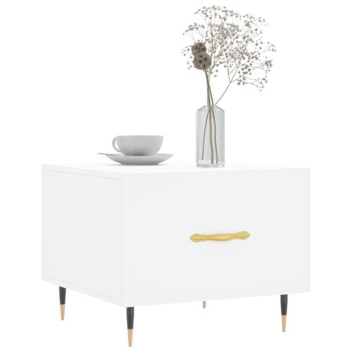 Table basse blanc 50x50x40 cm bois d'ingénierie - Photo n°3; ?>