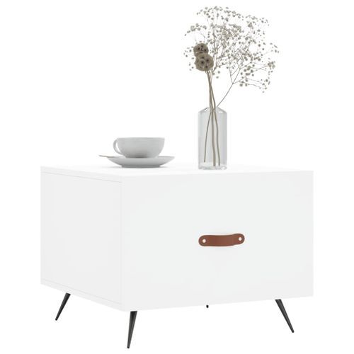 Table basse blanc 50x50x40 cm bois d'ingénierie - Photo n°3; ?>