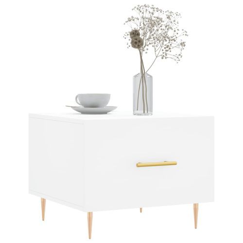 Table basse blanc 50x50x40 cm bois d'ingénierie - Photo n°3; ?>