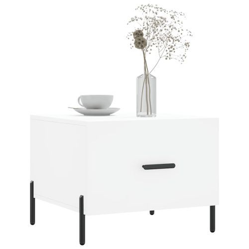 Table basse blanc 50x50x40 cm bois d'ingénierie - Photo n°3; ?>