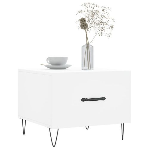 Table basse blanc 50x50x40 cm bois d'ingénierie - Photo n°3; ?>