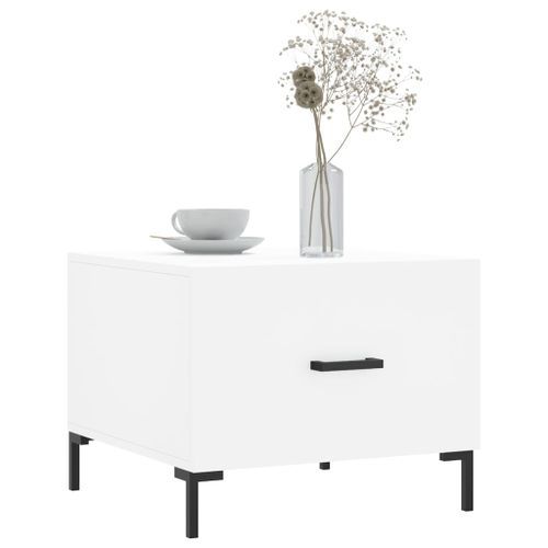 Table basse blanc 50x50x40 cm bois d'ingénierie - Photo n°3; ?>