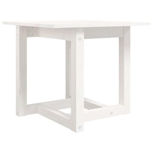 Table basse Blanc 50x50x45 cm Bois massif de pin - Photo n°2; ?>