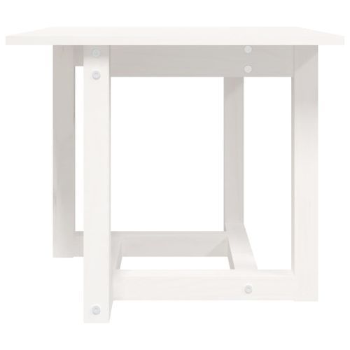 Table basse Blanc 50x50x45 cm Bois massif de pin - Photo n°3; ?>