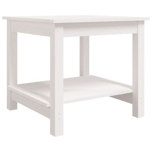 Table basse Blanc 50x50x45 cm Bois massif de pin - Photo n°2; ?>