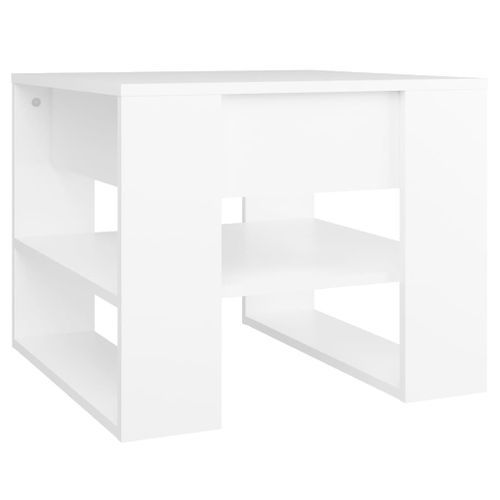 Table basse blanc 55,5x55x45 cm bois d'ingénierie - Photo n°2; ?>