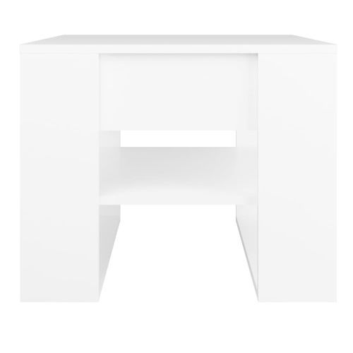 Table basse blanc 55,5x55x45 cm bois d'ingénierie - Photo n°3; ?>