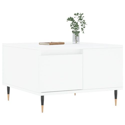 Table basse blanc 55x55x36,5 cm bois d'ingénierie - Photo n°3; ?>