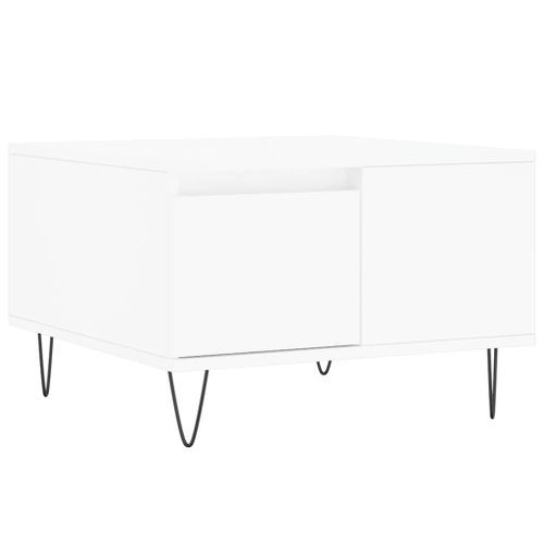 Table basse blanc 55x55x36,5 cm bois d'ingénierie - Photo n°2; ?>