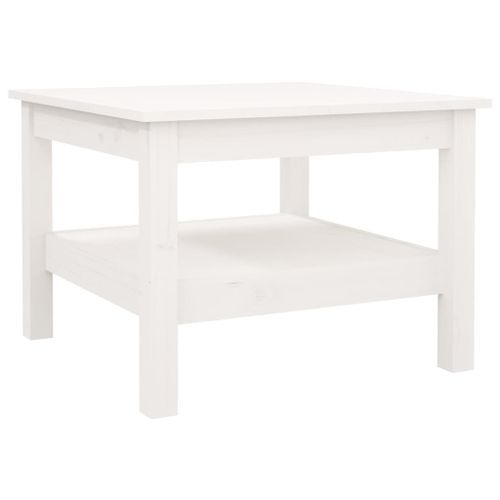 Table basse Blanc 55x55x40 cm Bois massif de pin - Photo n°2; ?>