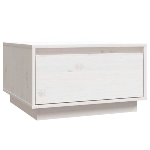 Table basse Blanc 55x56x32 cm Bois massif de pin - Photo n°2; ?>