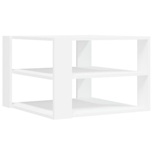 Table basse blanc 59,5x59,5x40 cm bois d'ingénierie - Photo n°2; ?>