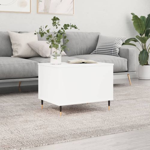 Table basse Blanc 60x44,5x45 cm Bois d'ingénierie - Photo n°2; ?>