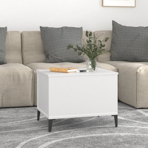 Table basse Blanc 60x44,5x45 cm Bois d'ingénierie - Photo n°3; ?>