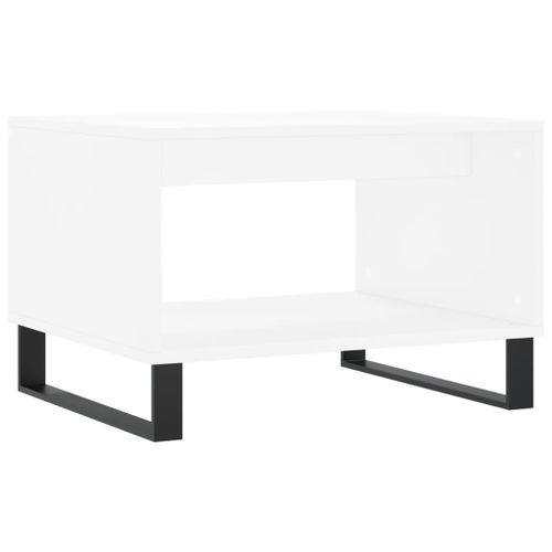 Table basse blanc 60x50x40 cm bois d'ingénierie - Photo n°2; ?>