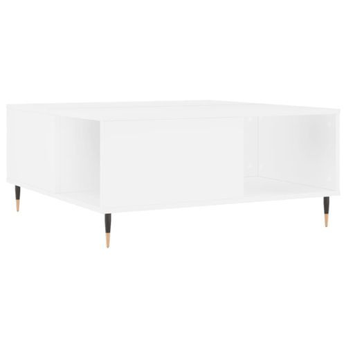 Table basse blanc 80x80x36,5 cm bois d'ingénierie - Photo n°2; ?>
