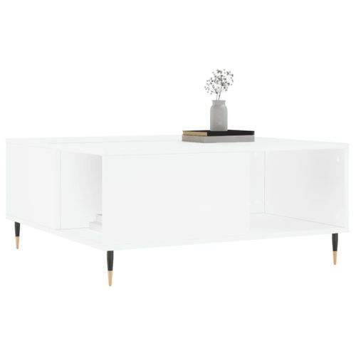 Table basse blanc 80x80x36,5 cm bois d'ingénierie - Photo n°3; ?>