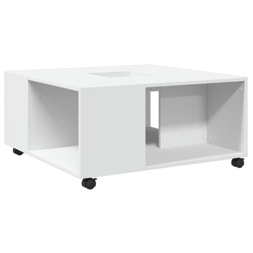 Table basse blanc 80x80x40 cm bois d'ingénierie - Photo n°2; ?>