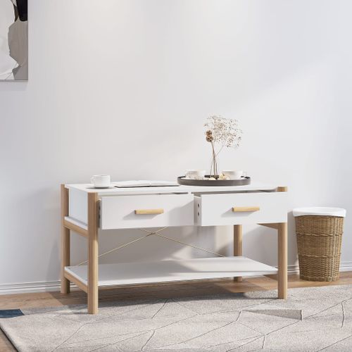 Table basse Blanc 82x48x45 cm Bois d'ingénierie - Photo n°3; ?>