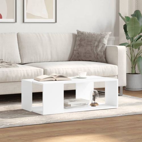 Table basse blanc 89,5x48x30 cm bois d’ingénierie - Photo n°3; ?>