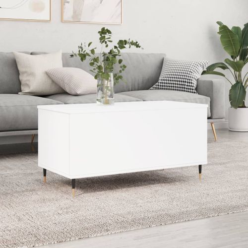 Table basse Blanc 90x44,5x45 cm Bois d'ingénierie - Photo n°2; ?>