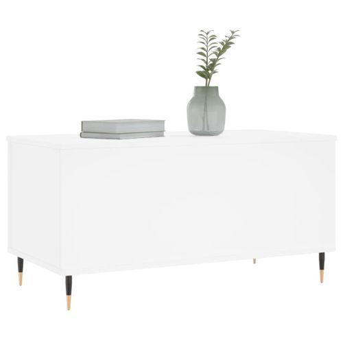 Table basse Blanc 90x44,5x45 cm Bois d'ingénierie - Photo n°3; ?>