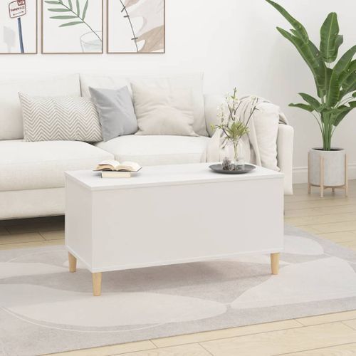 Table basse Blanc 90x44,5x45 cm Bois d'ingénierie - Photo n°3; ?>