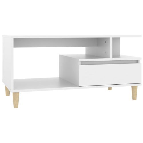 Table basse Blanc 90x49x45 cm Bois d'ingénierie - Photo n°2; ?>