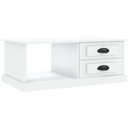Table basse blanc 90x50x35 cm bois d'ingénierie - Photo n°2; ?>
