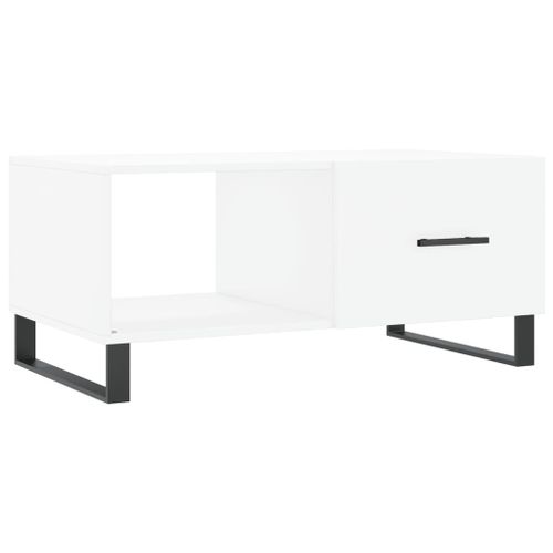 Table basse blanc 90x50x40 cm bois d'ingénierie - Photo n°2; ?>