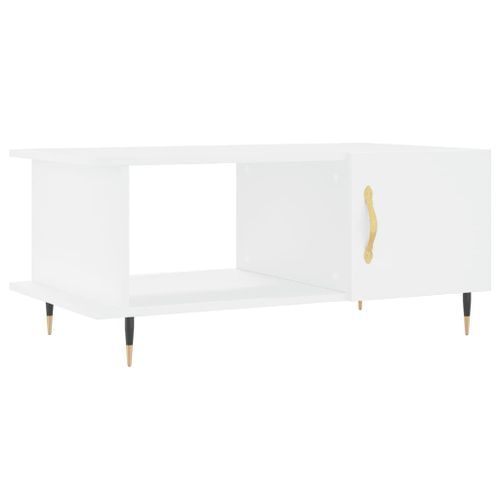 Table basse blanc 90x50x40 cm bois d'ingénierie - Photo n°2; ?>