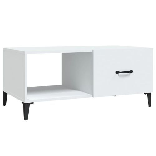 Table basse blanc 90x50x40 cm bois d'ingénierie - Photo n°2; ?>