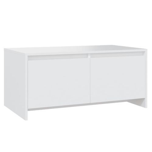 Table basse blanc 90x50x41,5 cm bois d'ingénierie - Photo n°2; ?>