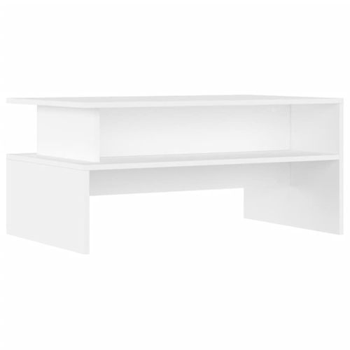 Table basse blanc 90x55x42,5 cm bois d'ingénierie - Photo n°2; ?>