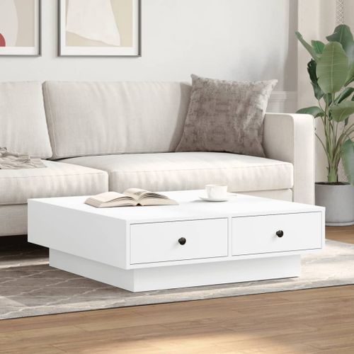 Table basse Blanc 90x90x28 cm - Photo n°3; ?>