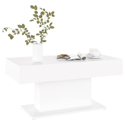 Table basse Blanc 96x50x45 cm - Photo n°3; ?>