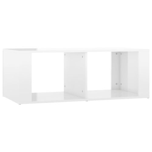 Table basse Blanc brillant 100x50x36 cm Bois d'ingénierie - Photo n°2; ?>