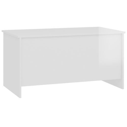 Table basse Blanc brillant 102x55,5x52,5 cm Bois d'ingénierie - Photo n°3; ?>