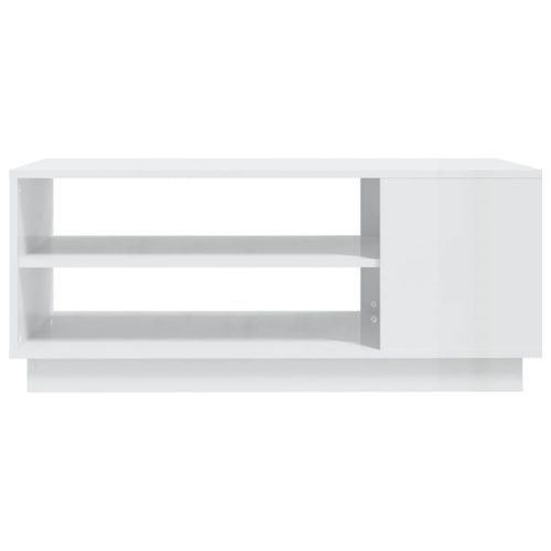 Table basse Blanc brillant 102x55x43 cm - Photo n°3; ?>