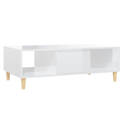 Table basse Blanc brillant 103,5x60x35 cm 2 - Photo n°3; ?>