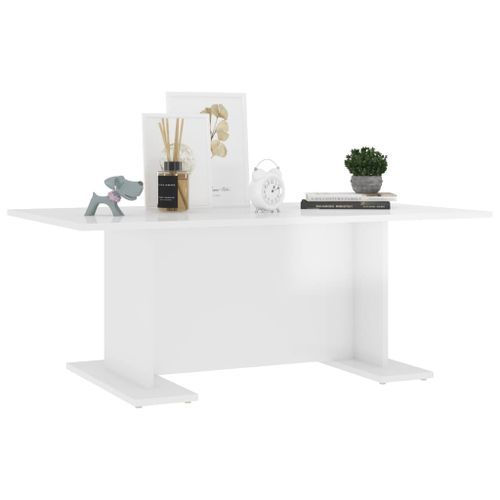 Table basse Blanc brillant 103,5x60x40 cm - Photo n°3; ?>