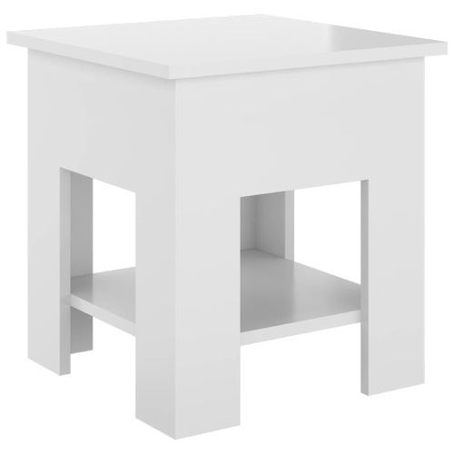 Table basse Blanc brillant 40x40x42 cm Bois d'ingénierie - Photo n°2; ?>