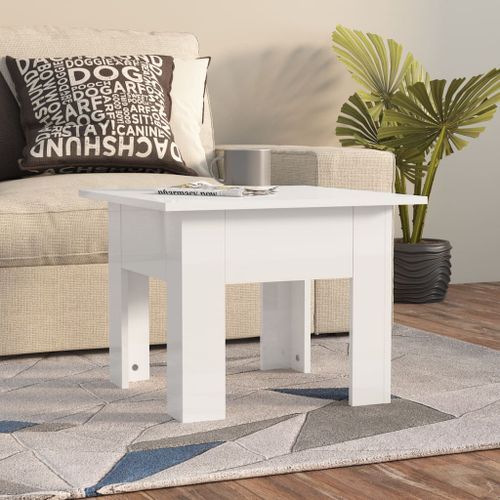 Table basse Blanc brillant 55x55x42 cm 2 - Photo n°2; ?>