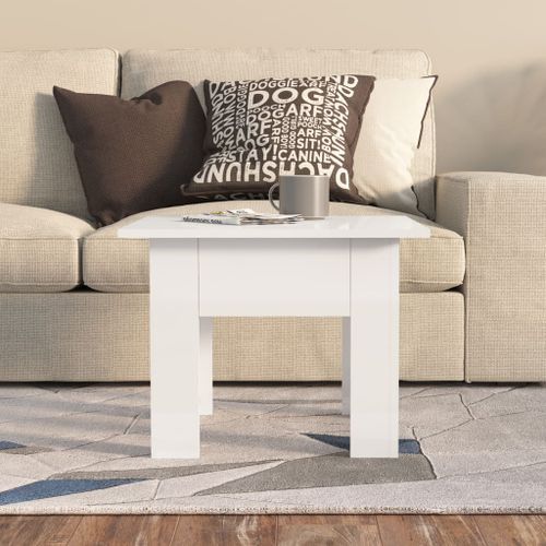 Table basse Blanc brillant 55x55x42 cm 2 - Photo n°3; ?>