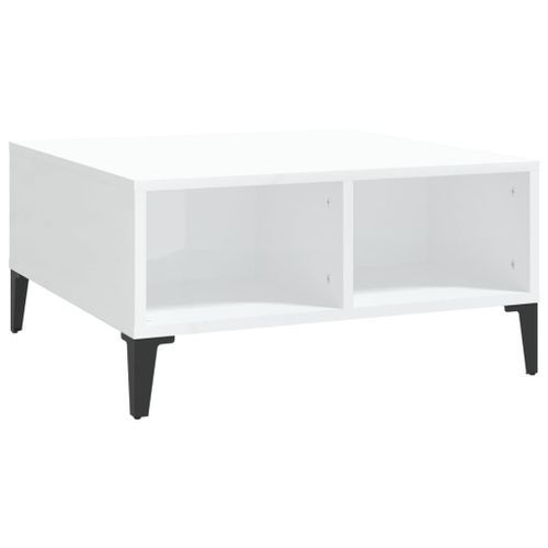 Table basse Blanc brillant 60x60x30 cm 2 - Photo n°2; ?>