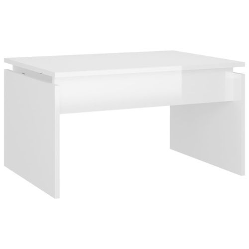 Table basse Blanc brillant 68x50x38 cm - Photo n°2; ?>