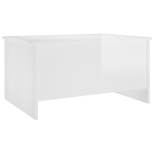 Table basse Blanc brillant 80x55,5x41,5 cm Bois d'ingénierie - Photo n°2; ?>