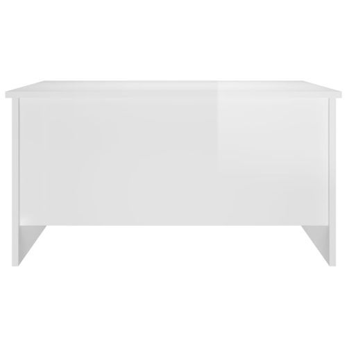 Table basse Blanc brillant 80x55,5x41,5 cm Bois d'ingénierie - Photo n°3; ?>