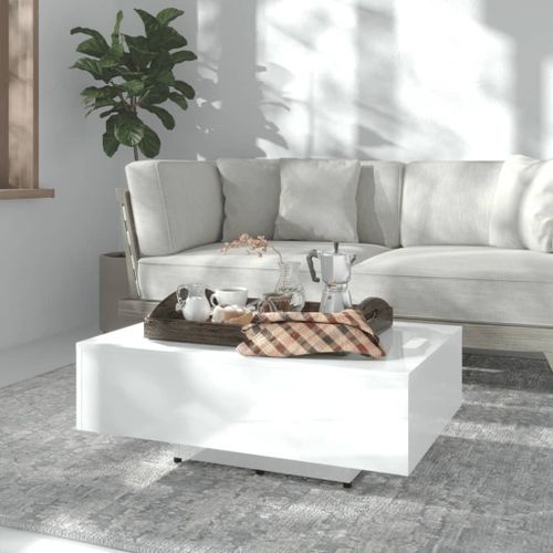 Table basse Blanc brillant 85x55x31 cm - Photo n°2; ?>