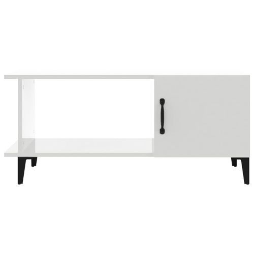 Table basse Blanc brillant 90x50x40 cm Bois d'ingénierie - Photo n°3; ?>